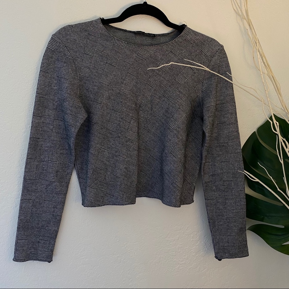 ZARA Plaid Long Sleeve Top